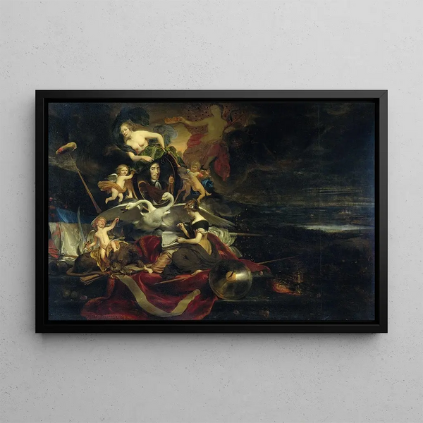 Cornelis Bisschop - Allegory on the Dutch Raid on the Medway 1667 with a Portrait of Cornelis de Witt.webp