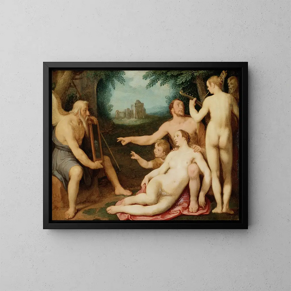 Le Miroir du Temps - Cornelis Cornelisz van Haarlem — inramlat konstverk på väggen