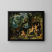 Venus och Adonis vilande i ett vidsträckt landskap med Cupido, jakthundar och deras byten - Cornelis Cornelisz van Haarlem — inramlat konstverk på väggen