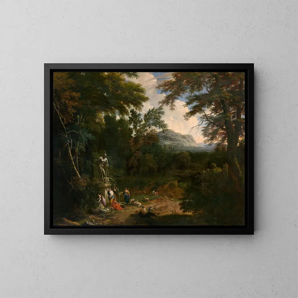 Landskap - Cornelis Huysmans — inramlat konstverk på väggen