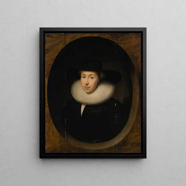 Portrait av en dam - Cornelis Jonson van Ceulen — inramlat konstverk på väggen