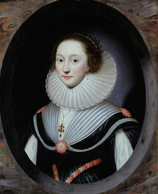 Cornelis Jonson van Ceulen - Portrait dune femme portant une fraise et une robe noire.webp