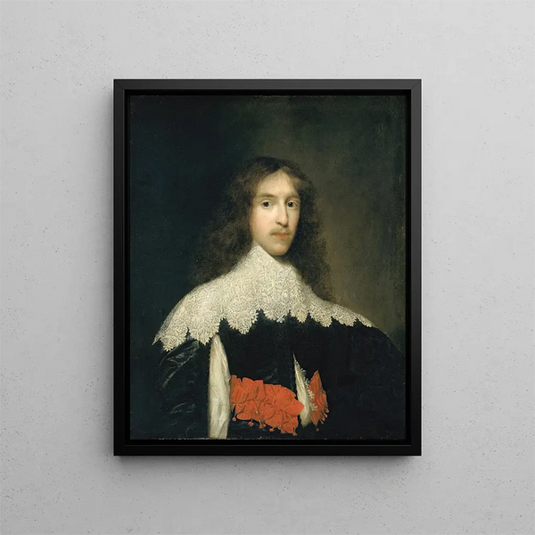 Porträtt av en gentleman - Cornelis Jonson van Ceulen — inramlat konstverk på väggen