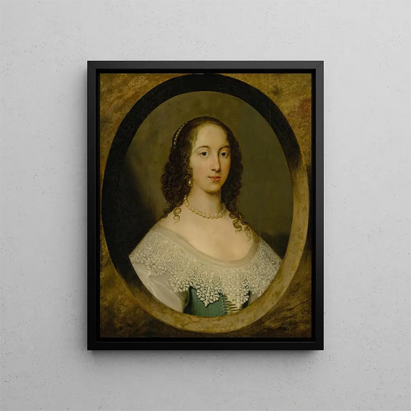 Portrait d'une dame (Conflit de cas) - Cornelis Jonson van Ceulen — inramlat konstverk på väggen
