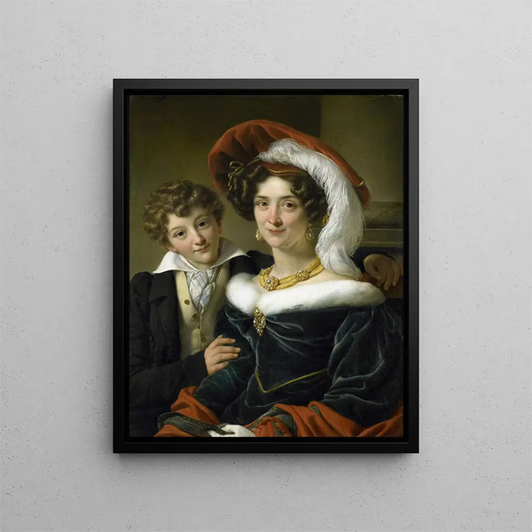 Cornelis Kruseman - Rudolphina Wilhelmina Elizabeth de Sturler second Wife of Count Johannes van den Bosch with their Son Richard Leeuwenhart.webp