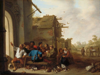 Cornelis Saftleven - Figures before a Village Inn.webp