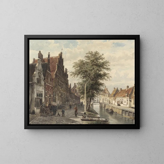 Cornelis Springer - Gezicht op de gracht te Hasselt.webp