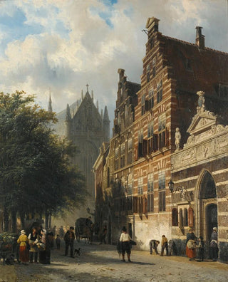 Cornelis Springer - The Kerkgracht In Leiden.webp