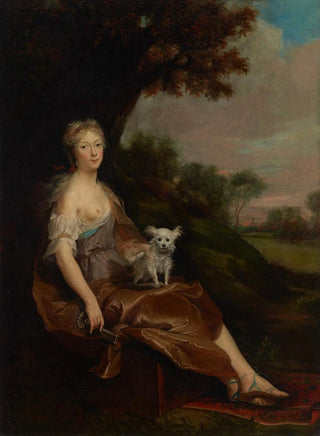 Cornelis Troost - Portrait of a woman seated in a landscape as an allegory of Fidelity.webp
