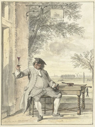 Cornelis Troost - Rustende wandelaar voor de herberg De Mosse Knip.webp