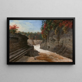 Cornelius David Krieghoff - River Gorge Autumn.webp