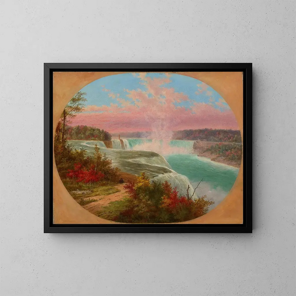 konstnären vid Niagara - Cornelius David Krieghoff — inramlat konstverk på väggen