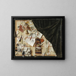 Cornelius Norbertus Gijsbrechts - Trompe Loeil Of A Letter Rack With Christian Vs Proclamation.webp