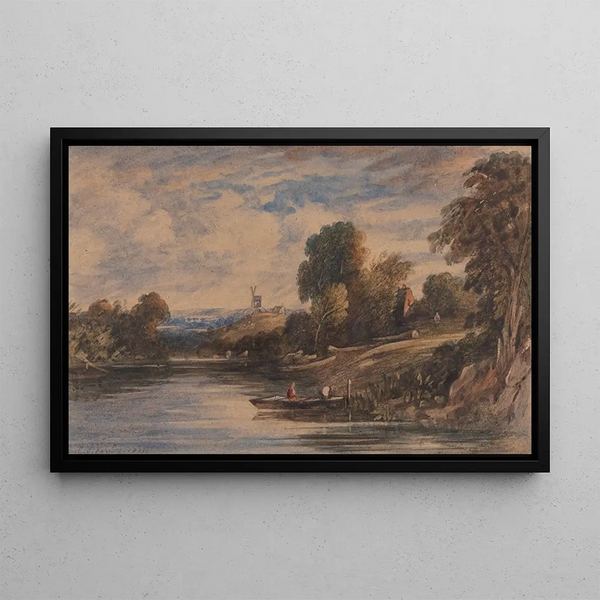 Cornelius Varley - Landscape with Windmill.webp