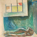 en manlig kropp på obduktionsbordet - Edvard Munch — visat i en interiör