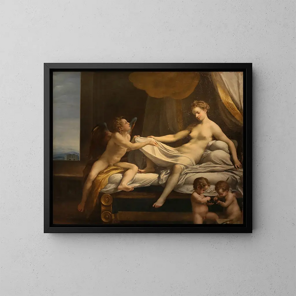 Danaé - Correggio — inramlat konstverk på väggen