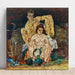 Reproduktion av målningen av ett par mänskliga figurer knäböjande (Familjen) - Egon Schiele
