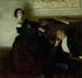 ett romantiskt par som sitter nära pianot - Dean Cornwell — vy av konstverket