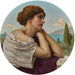 hjärtat på sina läppar och själ i sina ögon - John William Godward — visat i en interiör