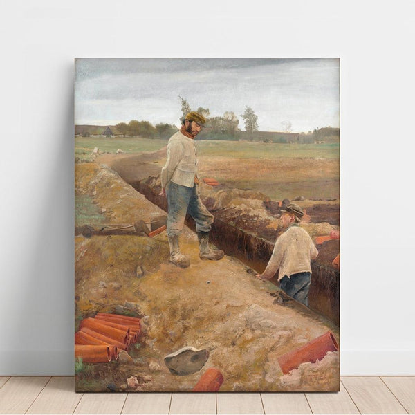 Reproduktion av målningen av dräneringsgrävare - Laurits Andersen Ring