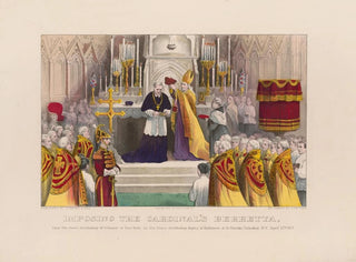 Imposition de la barrette des cardinaux à Son Éminence l'archevêque McCloskey de New York - Currier & Ives — vy av konstverket