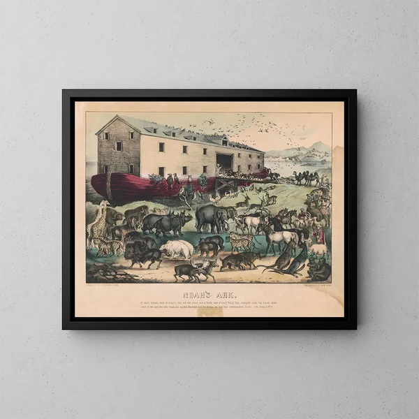Noas ark - Currier & Ives — inramlat konstverk på väggen