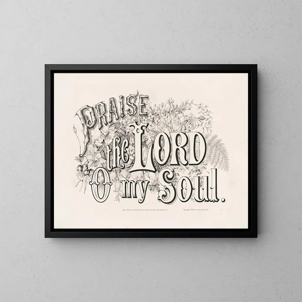 Loue le Seigneur, ô mon âme - Currier & Ives — inramlat konstverk på väggen