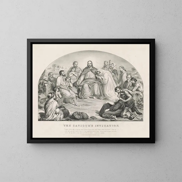 L'invitation du Sauveur - Currier & Ives — inramlat konstverk på väggen