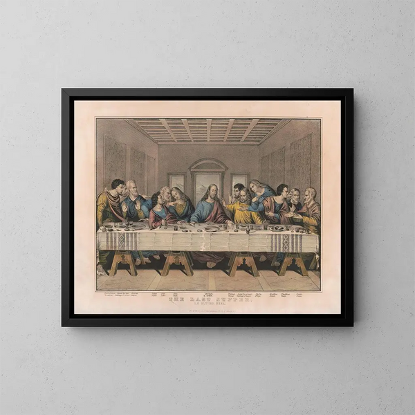 La dernière cène - Currier & Ives — inramlat konstverk på väggen