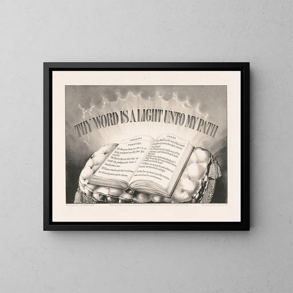 Ta parole est une lumière sur mon chemin - Currier & Ives — inramlat konstverk på väggen