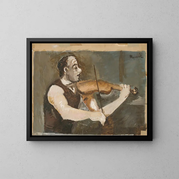 Fiddler gitan sur le dos - Cyprian Majernik — inramlat konstverk på väggen
