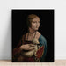 Reproduktion av målningen Dame à l'hermine - Porträtt av Cecilia Gallerani - Leonardo da Vinci