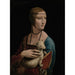 Reproduktion av målningen Dame à l'hermine - Porträtt av Cecilia Gallerani - Leonardo da Vinci