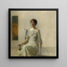 Dame med mask - Thomas Wilmer Dewing — inramlat konstverk på väggen