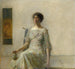 Dame med mask - Thomas Wilmer Dewing — vy av konstverket