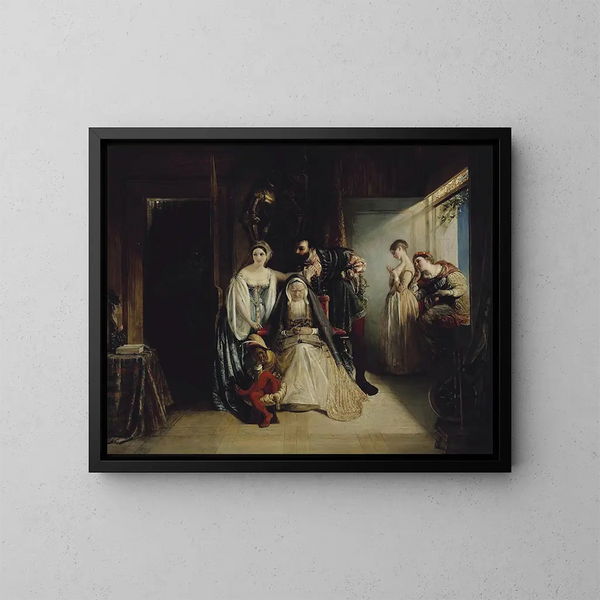 François I och Diane de Poitiers - Daniel Maclise — inramlat konstverk på väggen