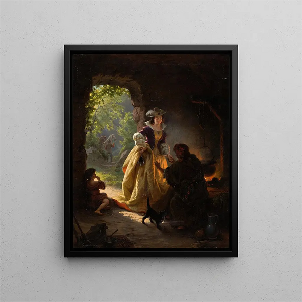 Spådam av goda ödet gitane - Daniel Maclise — inramlat konstverk på väggen