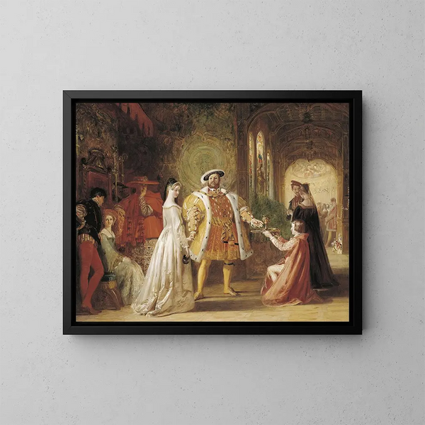 La première rencontre d'Henri VIII avec Anne Boleyn - Daniel Maclise — inramlat konstverk på väggen