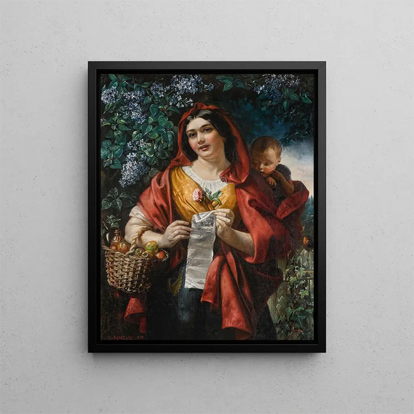 Le vendeur de ballades - Daniel Maclise — inramlat konstverk på väggen