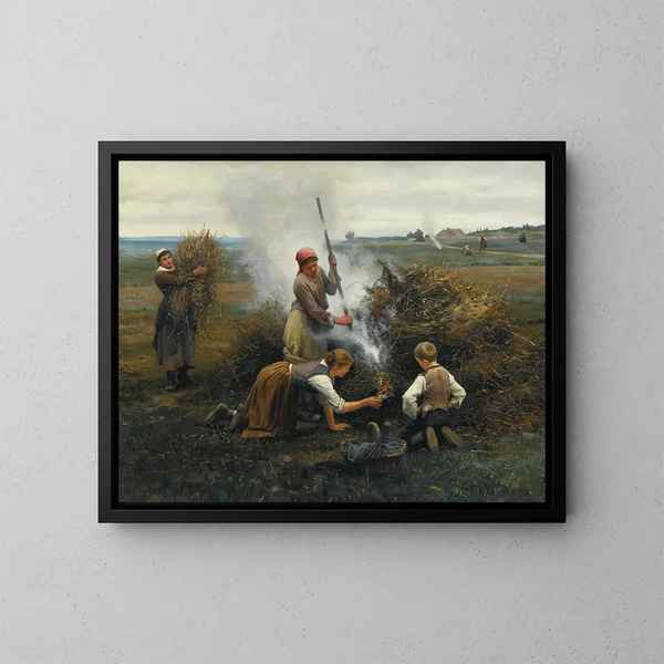 Brosse en feu - Daniel Ridgway Knight — inramlat konstverk på väggen
