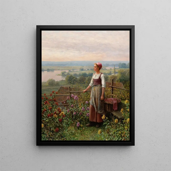 Kväll i Chantemesle - Daniel Ridgway Knight — inramlat konstverk på väggen