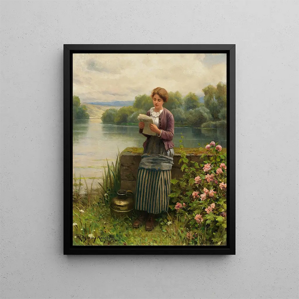 Nya intressanta - Daniel Ridgway Knight — inramlat konstverk på väggen