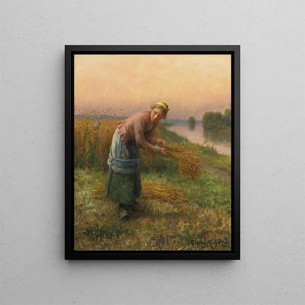 Le Glaneur - Daniel Ridgway Knight — inramlat konstverk på väggen