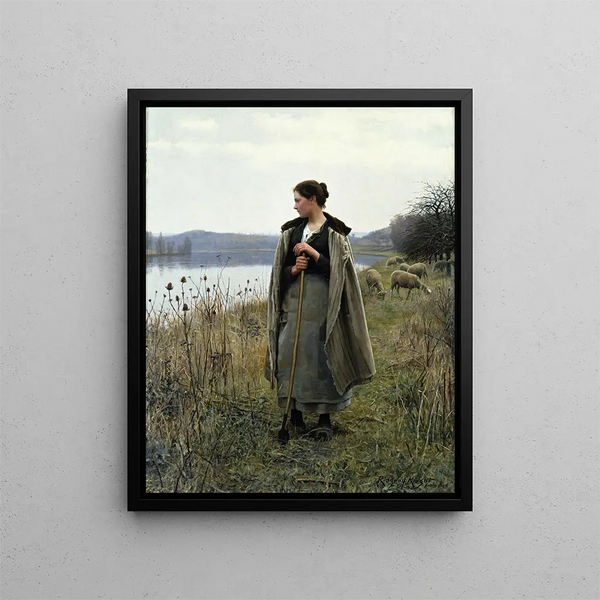 La Bergère de Rolleboise - Daniel Ridgway Knight — inramlat konstverk på väggen