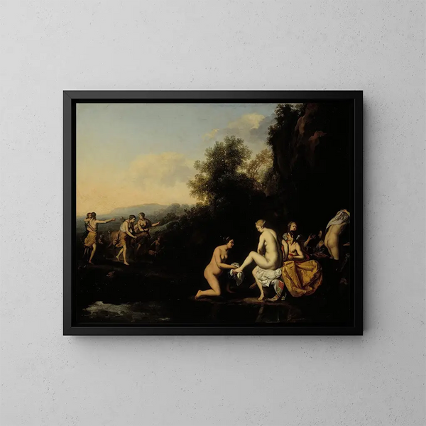 Diane et les nymphes au bain - Daniel Vertangen — inramlat konstverk på väggen