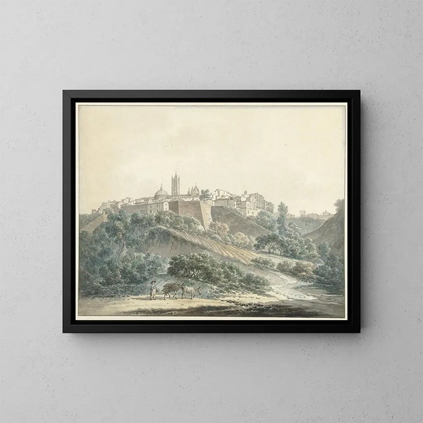 Vue de Sienne - Daniël Dupré — inramlat konstverk på väggen