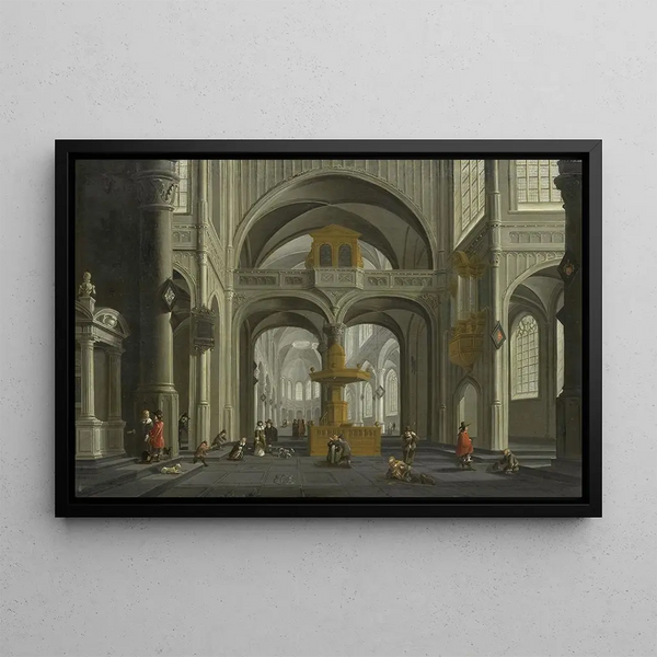 interiör av kyrka - Daniël de Blieck — inramlat konstverk på väggen