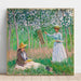 I skogarna vid Giverny: Blanche Hoschede vid sitt staffli med Suzanne Hoschede som läser - Claude Monet