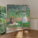 I skogarna vid Giverny: Blanche Hoschede vid sitt staffli med Suzanne Hoschede som läser - Claude Monet
