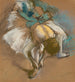 Danserska som fäster sin toffel - Edgar Degas — vy av konstverket